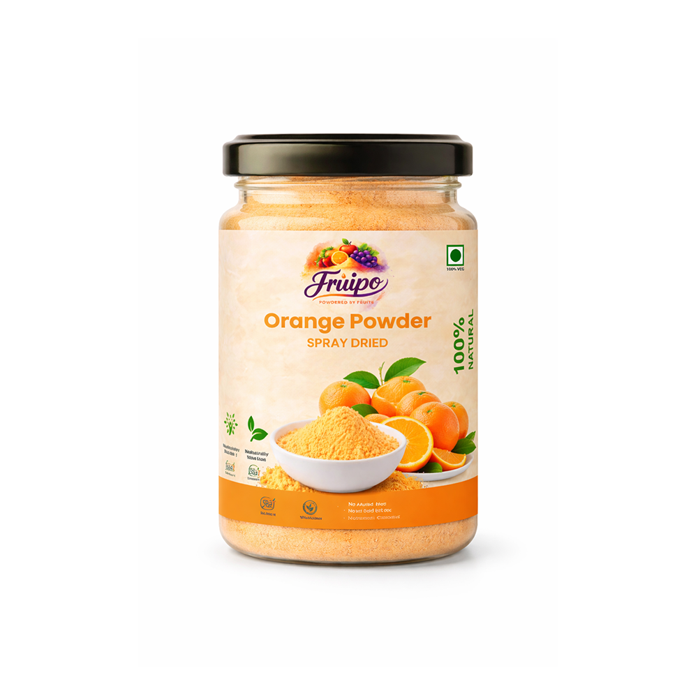 Spray Dried Orange Powder | Natural Orange Fruit Powder | Fruipo spray dried orange powder | natural orange fruit powder | fruipo